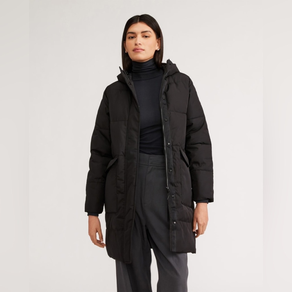 Everlane Long Black Puffer Coat